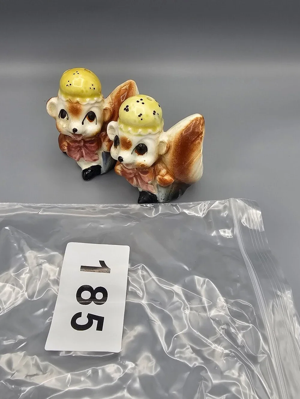 Vintage Ceramic Squirrel Salt and Pepper Shakers Set